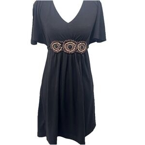 Eci Flutter Sleeve Beaded BeltedEmbellished Midi Dress Vintage Y2K 90s Size S 4